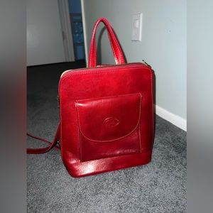 Vera Pelle Red Leather backpack